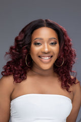 12' Bouncy Curl Burgundy with Frontal